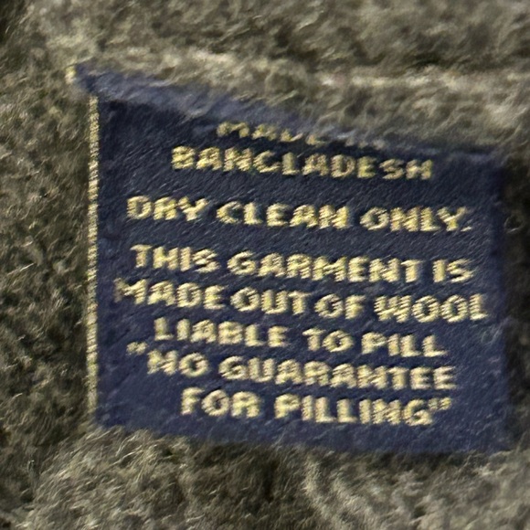 U.S. Polo Charcoal Quarter Zip-Up Sweater Lambs Wool - Picture 15 of 16